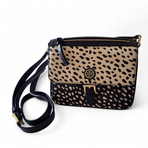 Tory Burch Handbags - Tory Burch Robinson Animal Dot Printed Leather Crossbody Bag